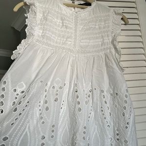 White Zara Eyelet Sleeveless Top size XS